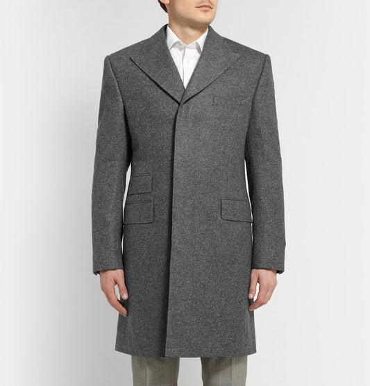 Double-Breasted Wool and Cashmere-Blend Felt Coat